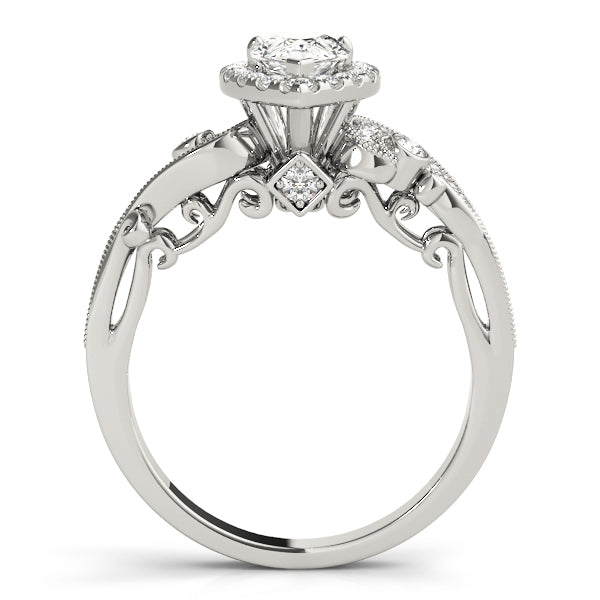 Devoted Antique Pear Diamond Engagement Ring in 10K/14K gold and platinum with certified lab-grown or natural diamonds
