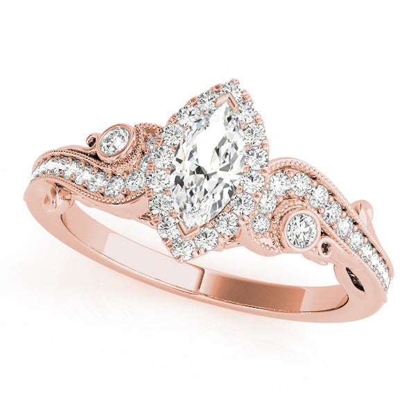 Adored Antique Marquise Diamond Engagement Ring in 10K/14K gold and platinum with certified lab-grown or natural diamonds