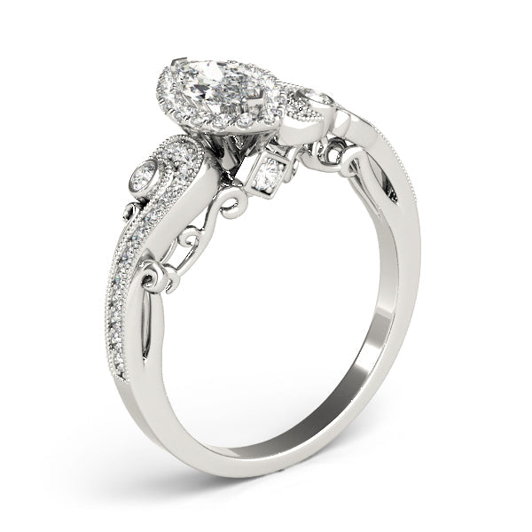 Adored Antique Marquise Diamond Engagement Ring in 10K/14K gold and platinum with certified lab-grown or natural diamonds