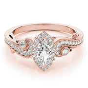 Adored Antique Marquise Diamond Engagement Ring in 10K/14K gold and platinum with certified lab-grown or natural diamonds