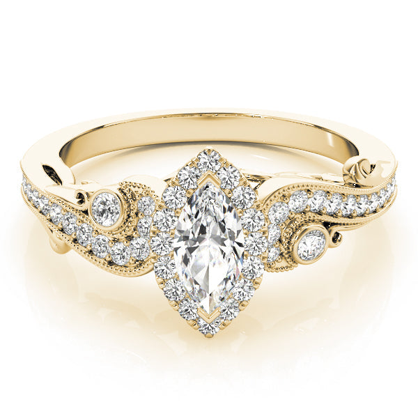 Adored Antique Marquise Diamond Engagement Ring in 10K/14K gold and platinum with certified lab-grown or natural diamonds
