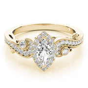 Adored Antique Marquise Diamond Engagement Ring in 10K/14K gold and platinum with certified lab-grown or natural diamonds