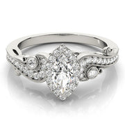 Adored Antique Marquise Diamond Engagement Ring in 10K/14K gold and platinum with certified lab-grown or natural diamonds