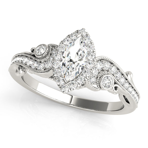Adored Antique Marquise Diamond Engagement Ring in 10K/14K gold and platinum with certified lab-grown or natural diamonds