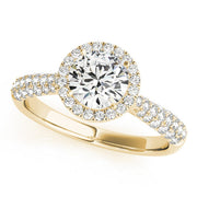 Multi-Row Round Diamond Engagement Ring in 10K/14K gold and platinum with certified lab-grown or natural diamonds