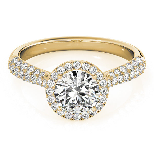 Multi-Row Round Diamond Engagement Ring in 10K/14K gold and platinum with certified lab-grown or natural diamonds