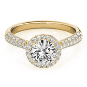 Multi-Row Round Diamond Engagement Ring in 10K/14K gold and platinum with certified lab-grown or natural diamonds