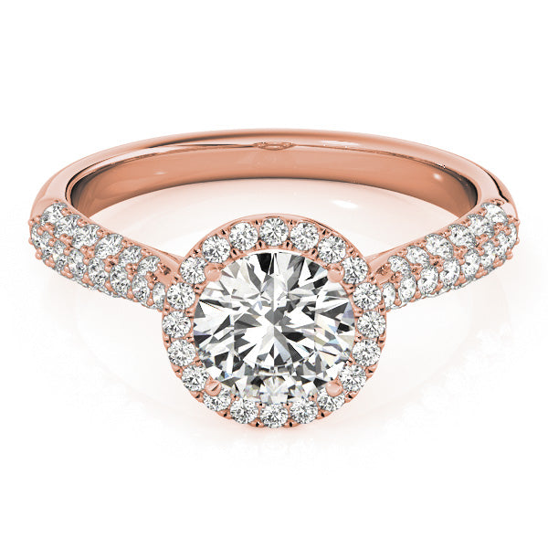 Multi-Row Round Diamond Engagement Ring in 10K/14K gold and platinum with certified lab-grown or natural diamonds