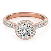 Multi-Row Round Diamond Engagement Ring in 10K/14K gold and platinum with certified lab-grown or natural diamonds