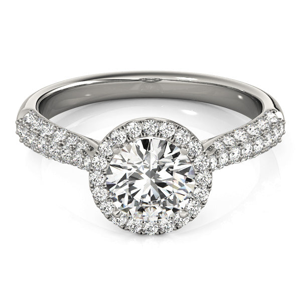 Multi-Row Round Diamond Engagement Ring in 10K/14K gold and platinum with certified lab-grown or natural diamonds