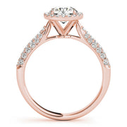 Multi-Row Round Diamond Engagement Ring in 10K/14K gold and platinum with certified lab-grown or natural diamonds
