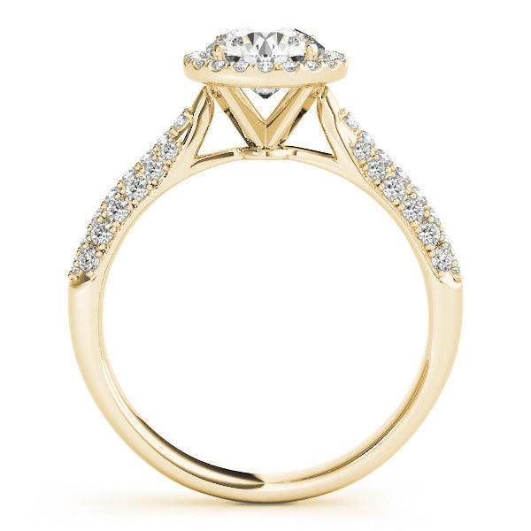 Multi-Row Round Diamond Engagement Ring in 10K/14K gold and platinum with certified lab-grown or natural diamonds