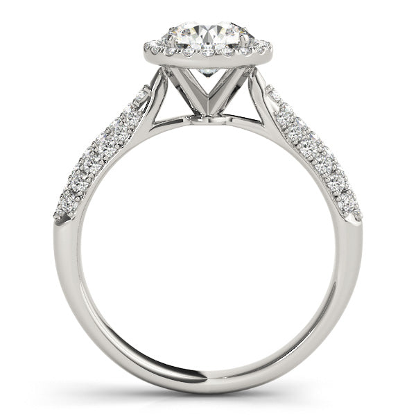 Multi-Row Round Diamond Engagement Ring in 10K/14K gold and platinum with certified lab-grown or natural diamonds