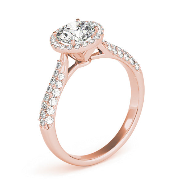 Multi-Row Round Diamond Engagement Ring in 10K/14K gold and platinum with certified lab-grown or natural diamonds