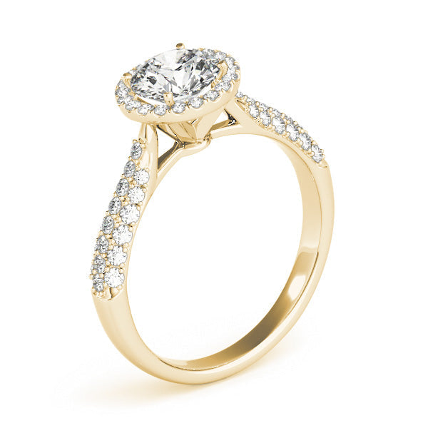 Multi-Row Round Diamond Engagement Ring in 10K/14K gold and platinum with certified lab-grown or natural diamonds