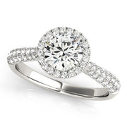 Multi-Row Round Diamond Engagement Ring in 10K/14K gold and platinum with certified lab-grown or natural diamonds