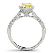 Brilliant Multi-Row Pear Diamond Engagement Ring in 10K/14K gold and platinum with certified lab-grown or natural diamonds
