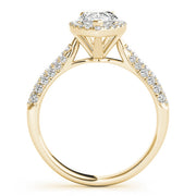 Brilliant Multi-Row Pear Diamond Engagement Ring in 10K/14K gold and platinum with certified lab-grown or natural diamonds