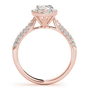 Brilliant Multi-Row Pear Diamond Engagement Ring in 10K/14K gold and platinum with certified lab-grown or natural diamonds