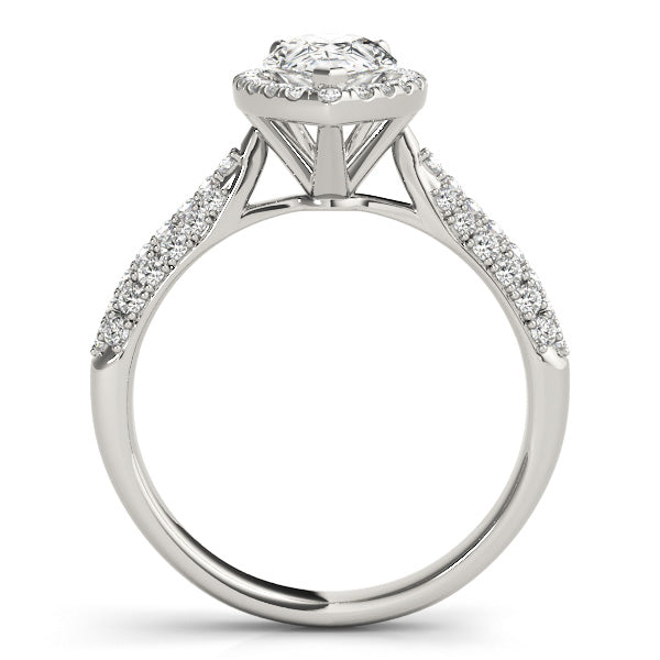 Brilliant Multi-Row Pear Diamond Engagement Ring in 10K/14K gold and platinum with certified lab-grown or natural diamonds