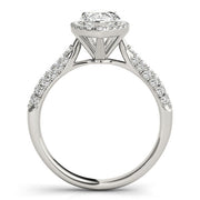Brilliant Multi-Row Pear Diamond Engagement Ring in 10K/14K gold and platinum with certified lab-grown or natural diamonds