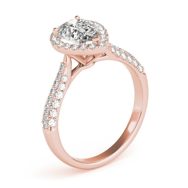 Brilliant Multi-Row Pear Diamond Engagement Ring in 10K/14K gold and platinum with certified lab-grown or natural diamonds