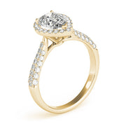 Brilliant Multi-Row Pear Diamond Engagement Ring in 10K/14K gold and platinum with certified lab-grown or natural diamonds