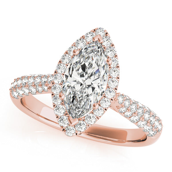 Majestic Multi-Row Marquise Diamond Engagement Ring in 10K/14K gold and platinum with certified lab-grown or natural diamonds