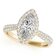 Majestic Multi-Row Marquise Diamond Engagement Ring in 10K/14K gold and platinum with certified lab-grown or natural diamonds