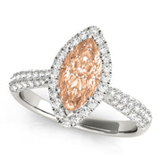 Majestic Multi-Row Marquise Diamond Engagement Ring in 10K/14K gold and platinum with certified lab-grown or natural diamonds