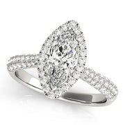 Majestic Multi-Row Marquise Diamond Engagement Ring in 10K/14K gold and platinum with certified lab-grown or natural diamonds