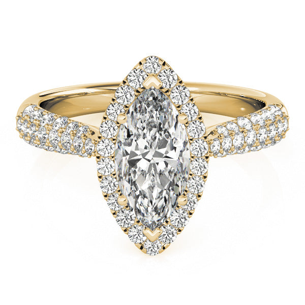 Majestic Multi-Row Marquise Diamond Engagement Ring in 10K/14K gold and platinum with certified lab-grown or natural diamonds