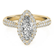 Majestic Multi-Row Marquise Diamond Engagement Ring in 10K/14K gold and platinum with certified lab-grown or natural diamonds