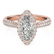 Majestic Multi-Row Marquise Diamond Engagement Ring in 10K/14K gold and platinum with certified lab-grown or natural diamonds