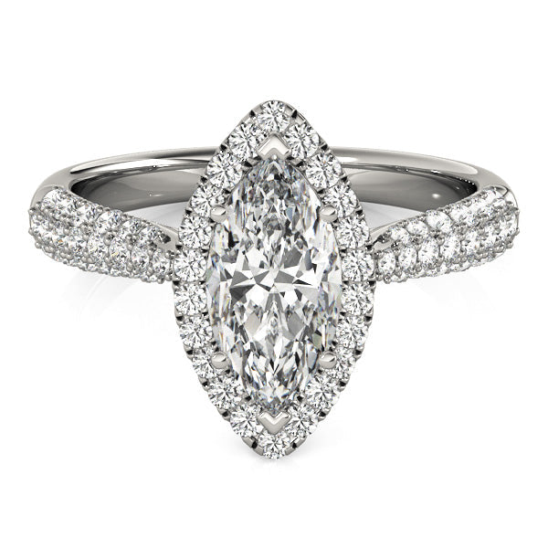 Majestic Multi-Row Marquise Diamond Engagement Ring in 10K/14K gold and platinum with certified lab-grown or natural diamonds