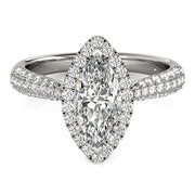 Majestic Multi-Row Marquise Diamond Engagement Ring in 10K/14K gold and platinum with certified lab-grown or natural diamonds