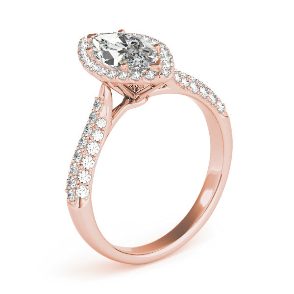 Majestic Multi-Row Marquise Diamond Engagement Ring in 10K/14K gold and platinum with certified lab-grown or natural diamonds