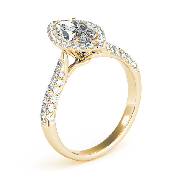 Majestic Multi-Row Marquise Diamond Engagement Ring in 10K/14K gold and platinum with certified lab-grown or natural diamonds