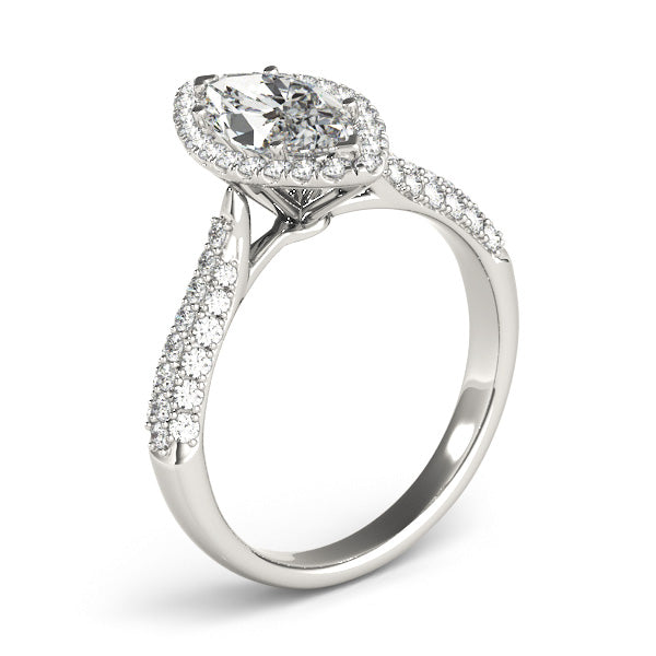 Majestic Multi-Row Marquise Diamond Engagement Ring in 10K/14K gold and platinum with certified lab-grown or natural diamonds