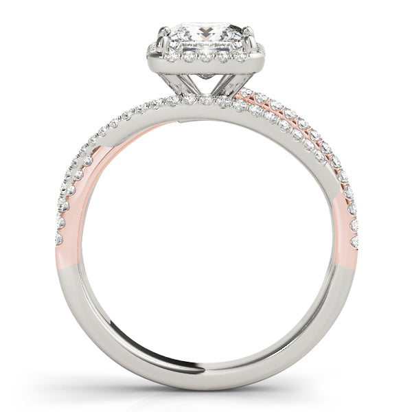 Devoted Sidestone Princess Diamond Engagement Ring in 10K/14K gold and platinum with certified lab-grown or natural diamonds
