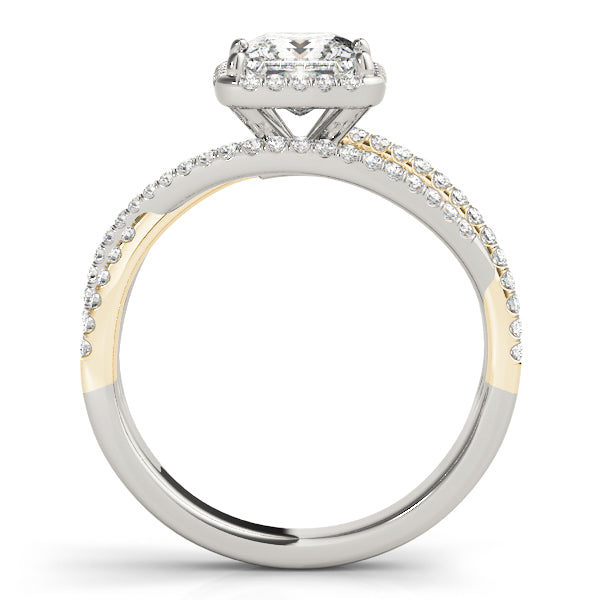 Devoted Sidestone Princess Diamond Engagement Ring in 10K/14K gold and platinum with certified lab-grown or natural diamonds