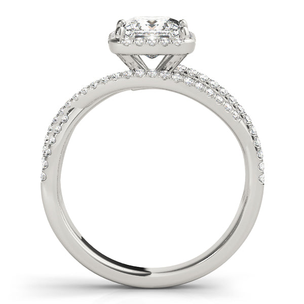 Devoted Sidestone Princess Diamond Engagement Ring in 10K/14K gold and platinum with certified lab-grown or natural diamonds