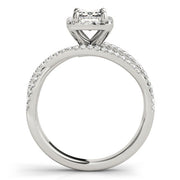 Adored Sidestone Emerald Diamond Engagement Ring in 10K/14K gold and platinum with certified lab-grown or natural diamonds