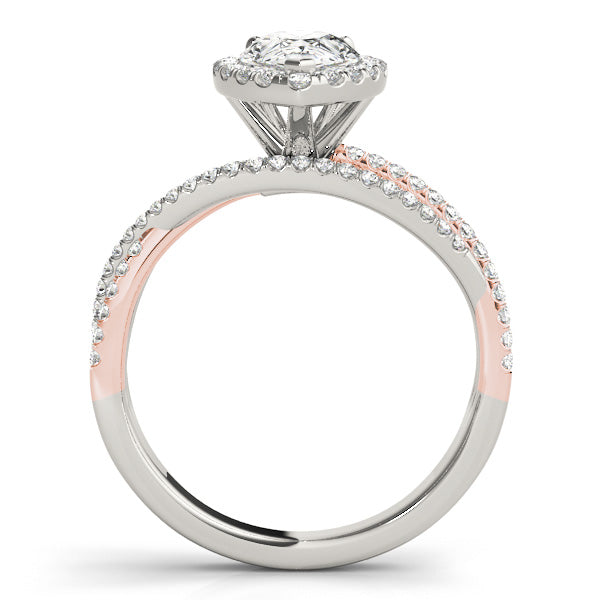 Romantic Sidestone Pear Diamond Engagement Ring in 10K/14K gold and platinum with certified lab-grown or natural diamonds