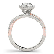 Romantic Sidestone Pear Diamond Engagement Ring in 10K/14K gold and platinum with certified lab-grown or natural diamonds
