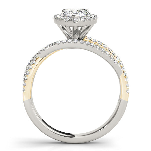 Romantic Sidestone Pear Diamond Engagement Ring in 10K/14K gold and platinum with certified lab-grown or natural diamonds