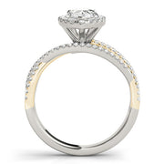 Romantic Sidestone Pear Diamond Engagement Ring in 10K/14K gold and platinum with certified lab-grown or natural diamonds