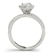 Romantic Sidestone Pear Diamond Engagement Ring in 10K/14K gold and platinum with certified lab-grown or natural diamonds