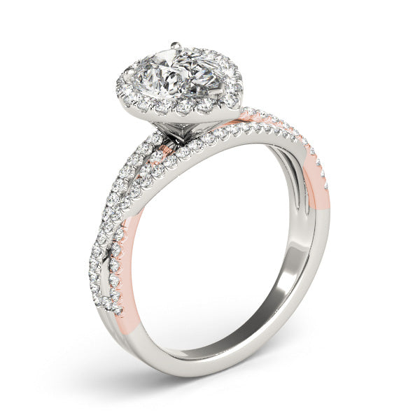 Romantic Sidestone Pear Diamond Engagement Ring in 10K/14K gold and platinum with certified lab-grown or natural diamonds