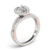 Romantic Sidestone Pear Diamond Engagement Ring in 10K/14K gold and platinum with certified lab-grown or natural diamonds